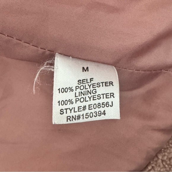 FARROW Teddy Sherpa Sweater Cardigan Coat Pink Rose Brown Tan Size M - Picture 9 of 13